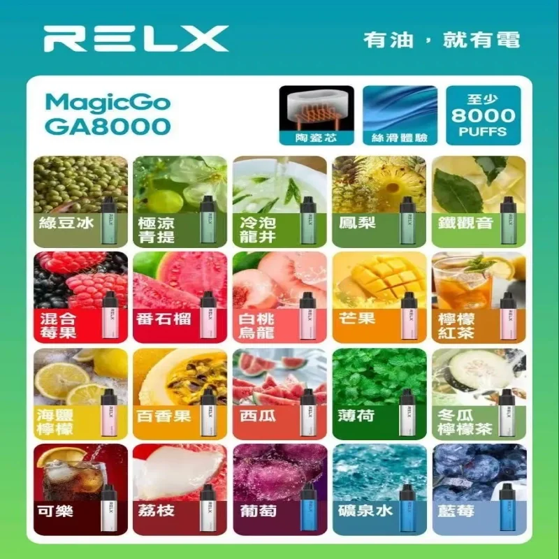 RELX GA8000拋棄式電子煙｜悅刻8000口一次性煙桿｜2026最新款